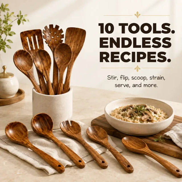 The Natural Teak Utensil Set