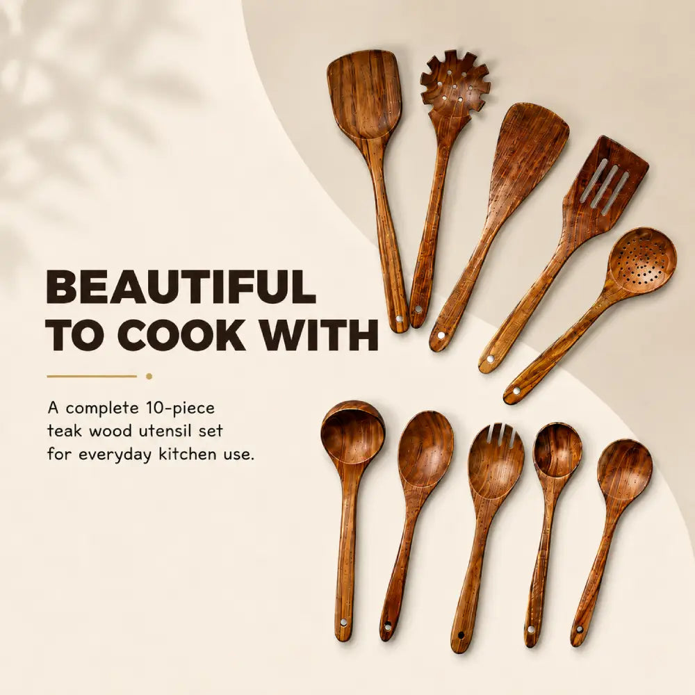 The Natural Teak Utensil Set