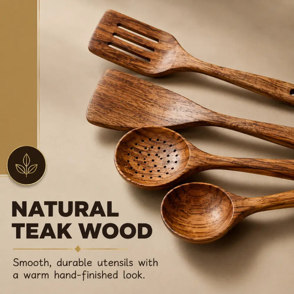 The Natural Teak Utensil Set