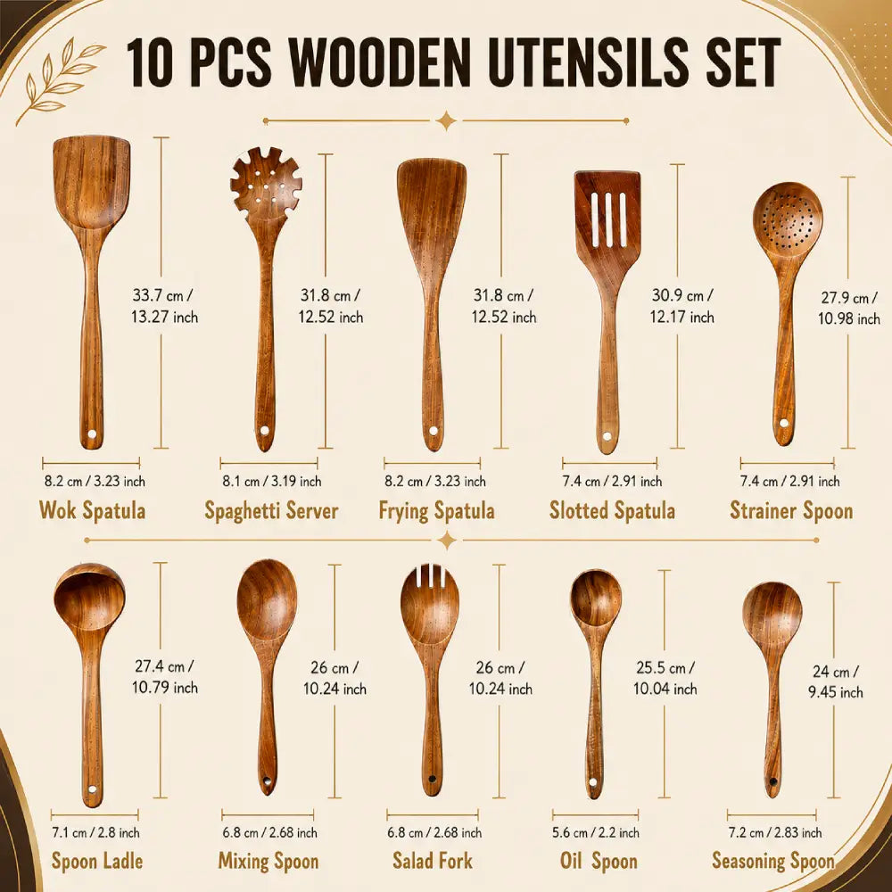 The Natural Teak Utensil Set