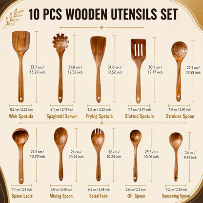 The Natural Teak Utensil Set